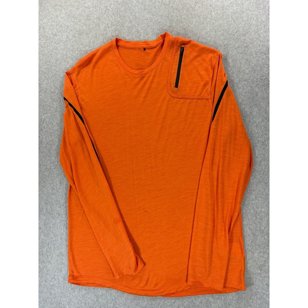 Paskho Merino Wool Long Sleeve Crew Base Shirt (Men's 2XL) Orange